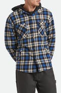 Brixton Bowery Quilted Hooded Plaid Flannel Snap-Up Jacket