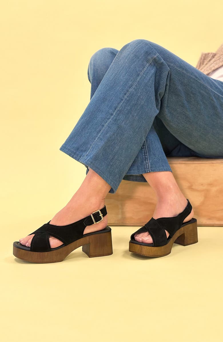 Seychelles Heart Of Gold Slingback Platform Sandal, Alternate, color, Black