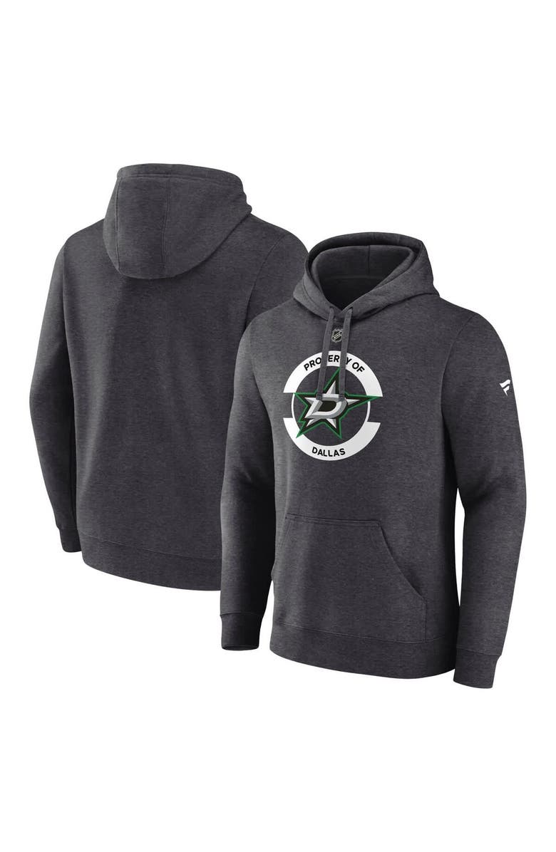 FANATICS Men's Fanatics Heather Charcoal Dallas Stars Secondary Logo Pullover Hoodie, Alternate, color, 