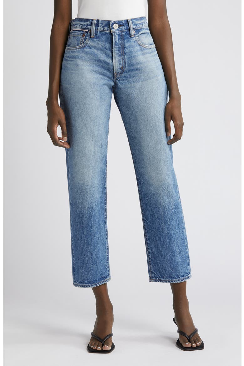 Maplecrest Crop Straight Leg Jeans, Main, color, BLUE