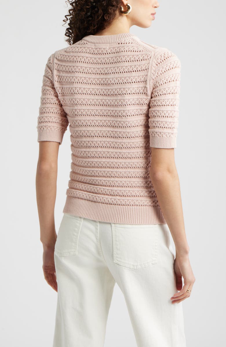 Nordstrom Open Stitch Crewneck Sweater, Alternate, color, Pink Smoke