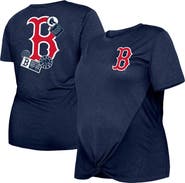 New Era Women's New Era Navy Boston Red Sox Plus Size Two-Hit Front Knot T-Shirt