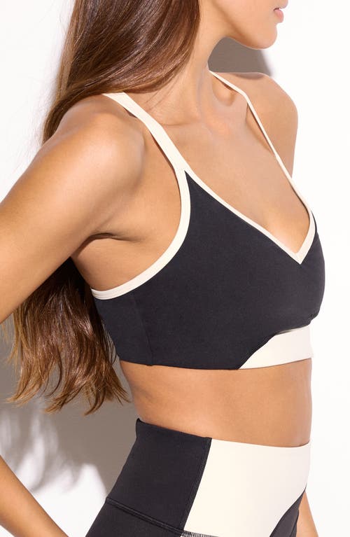 Spiritual Gangster Libra Asymmetric Longline Sports Bra In Black