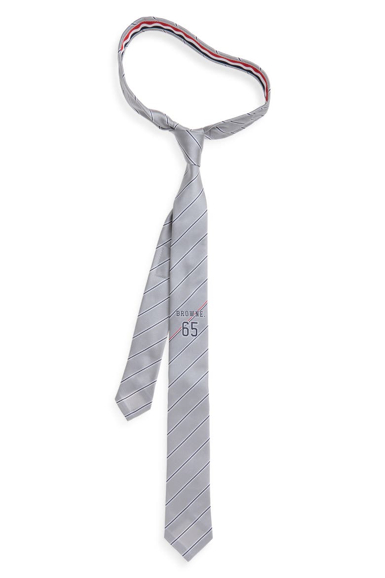 Jacquard Browne 65 Stripe Silk Tie, Main, color, MEDIUM GREY