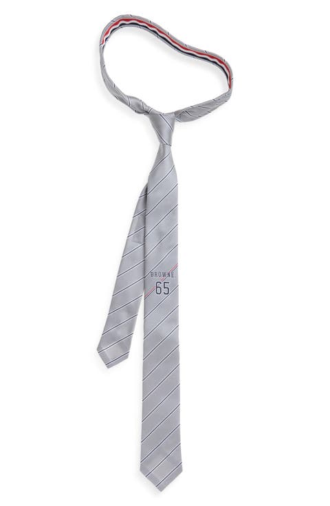 Jacquard Browne 65 Stripe Silk Tie