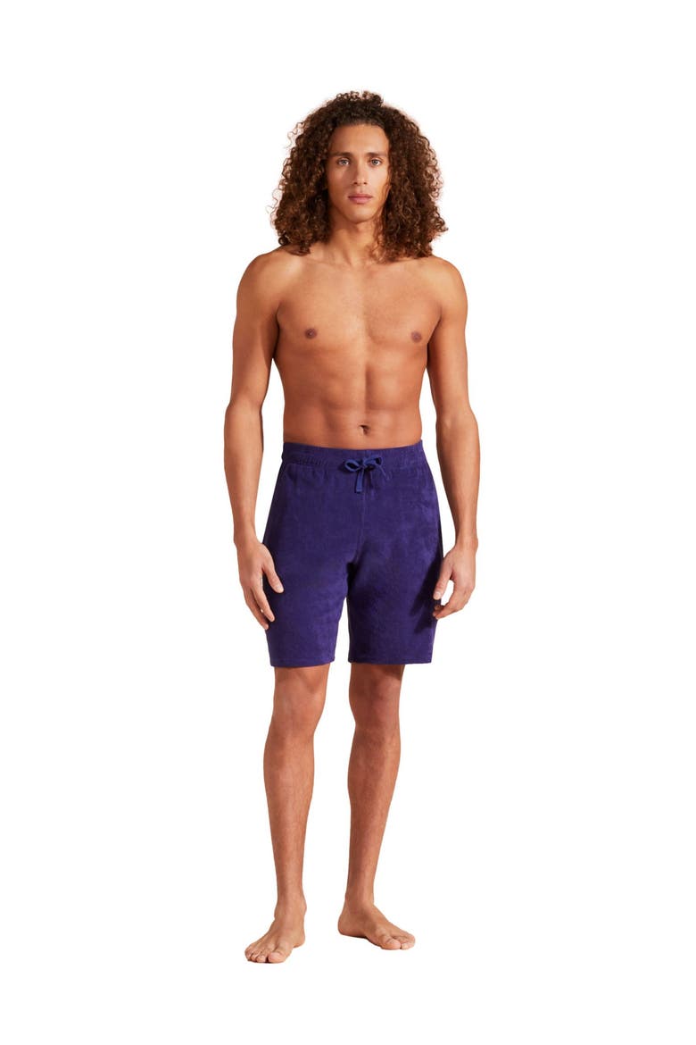 Men's Solid Organic Terry Bermuda Shorts, Main, color, MINUIT