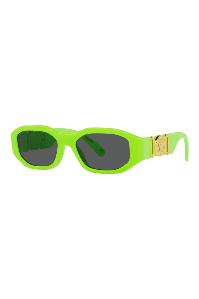 Kids' 48mm Small Rectangle Sunglasses, Alternate, color, FLUORESCENT GREEN / DARK GREY