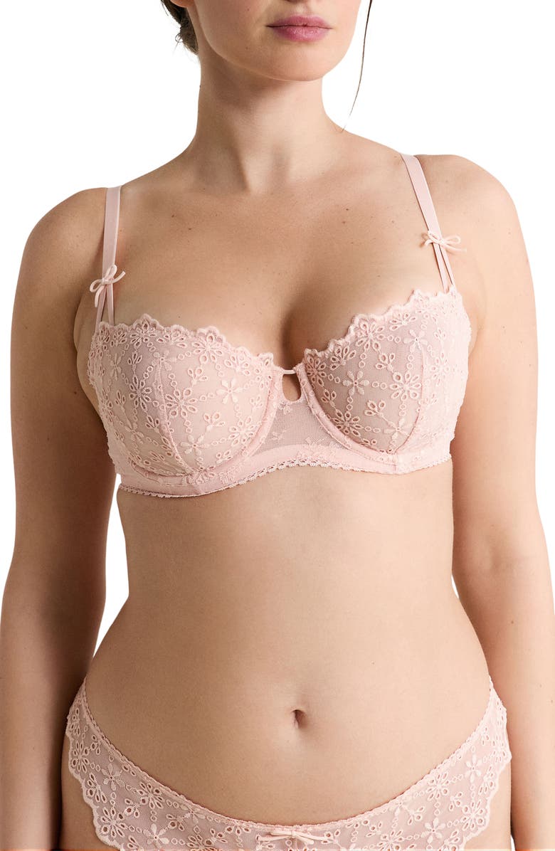 Etam Jane Underwire Balconette Bra, Main, color, Powder Pink