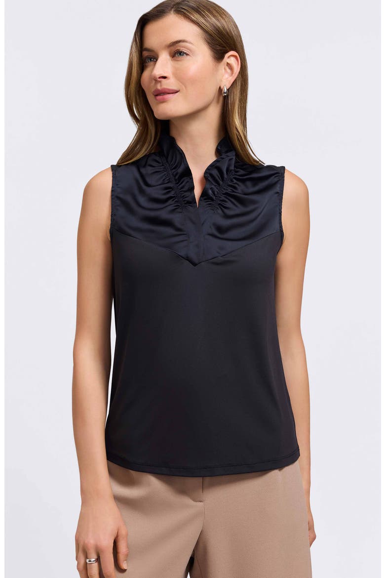 Tammy Glow Sleeveless Satin Top, Alternate, color, BLACK