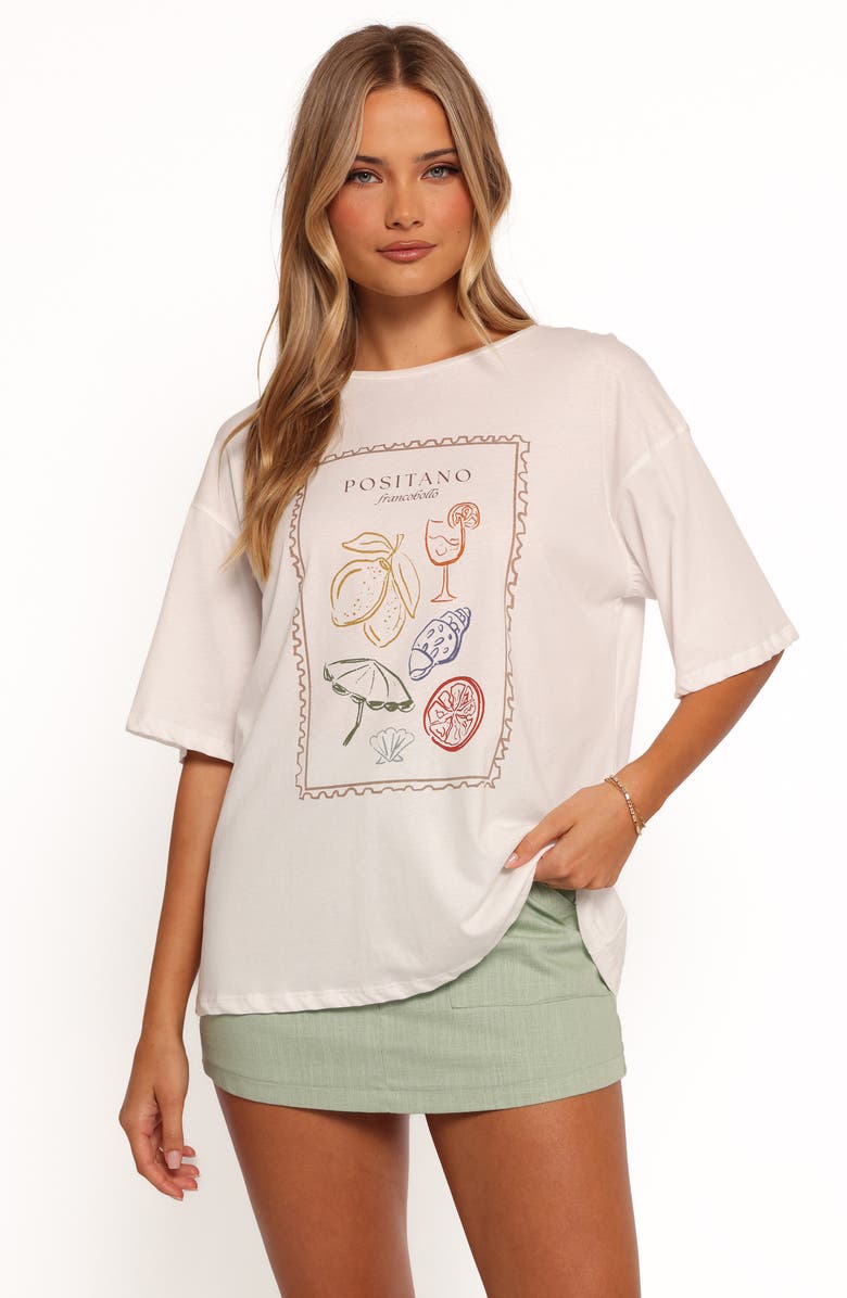 Petal & Pup Positano Oversize Cotton Graphic T-Shirt, Alternate, color, White