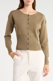 JASON WU Crewneck Button Front Cardigan