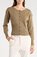 JASON WU Crewneck Button Front Cardigan
