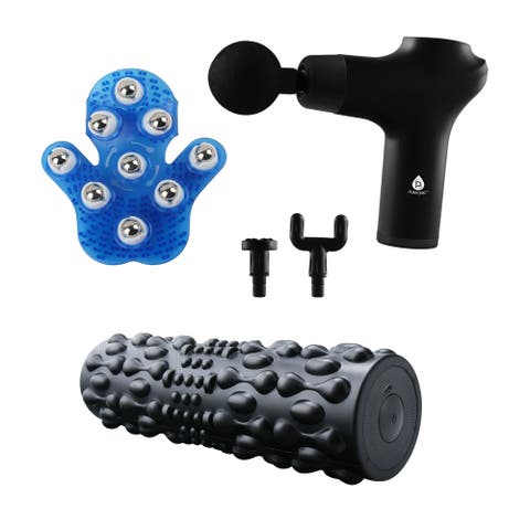 Deep Relief Wellness Bundle - Shiatsu Heating Neck & Back Massager + 3-Speed Massage Gun