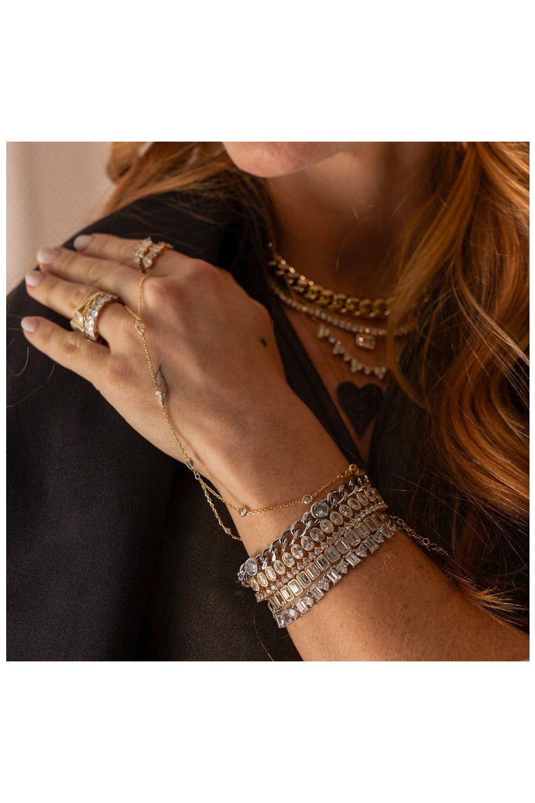 Bezel Set Oval Cubic Zirconia Tennis Bracelet, Alternate, color, GOLD