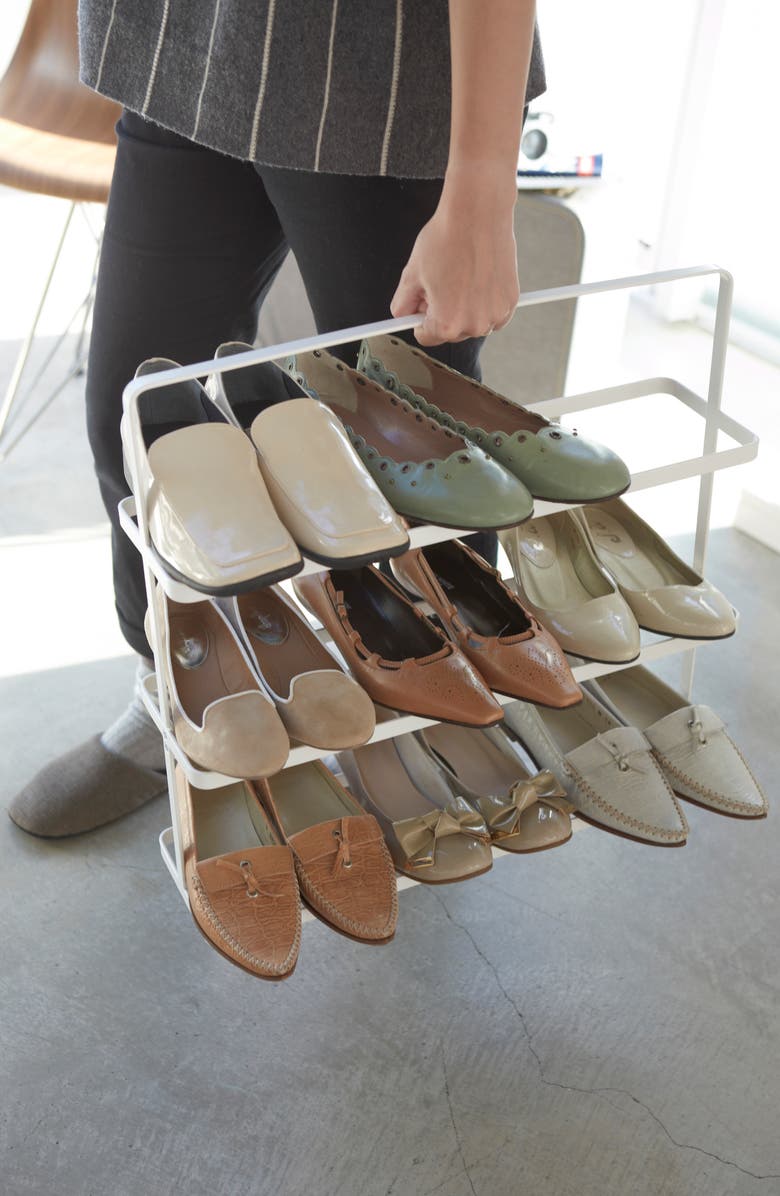 Yamazaki Steel Tower Shoe Rack, Alternate, color, White