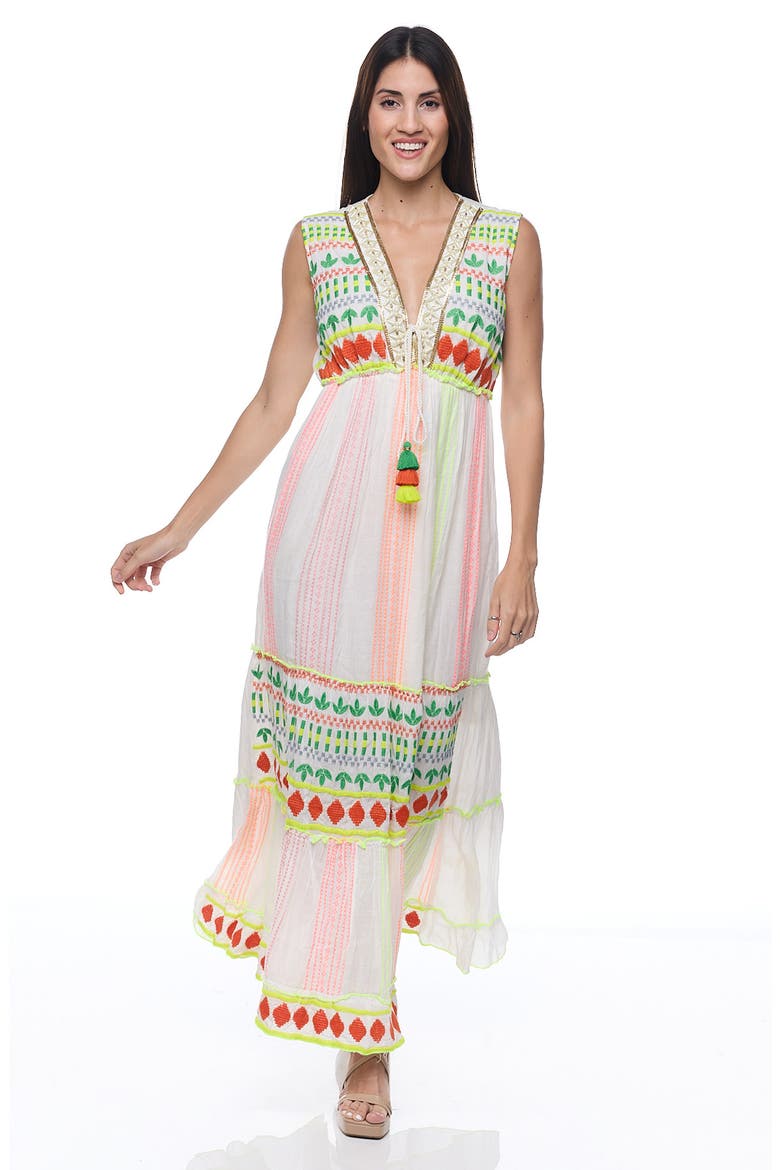 Floral Cotton Sundress, Alternate, color, GREEN MULTI