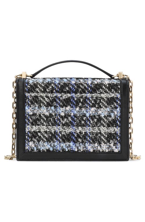 Kate Spade New York Tribeca Plaid Tweed Convertible Chain Shoulder Bag In Black Multi.
