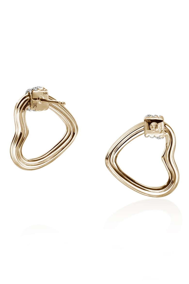Bamboo Collection Heart Stud Earrings, Alternate, color, GOLD