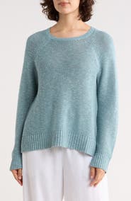 Eileen Fisher Raglan Sleeve Organic Linen & Organic Cotton Sweater
