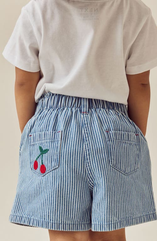 Next Kids' Cherry Embroidered Denim Shorts In Red