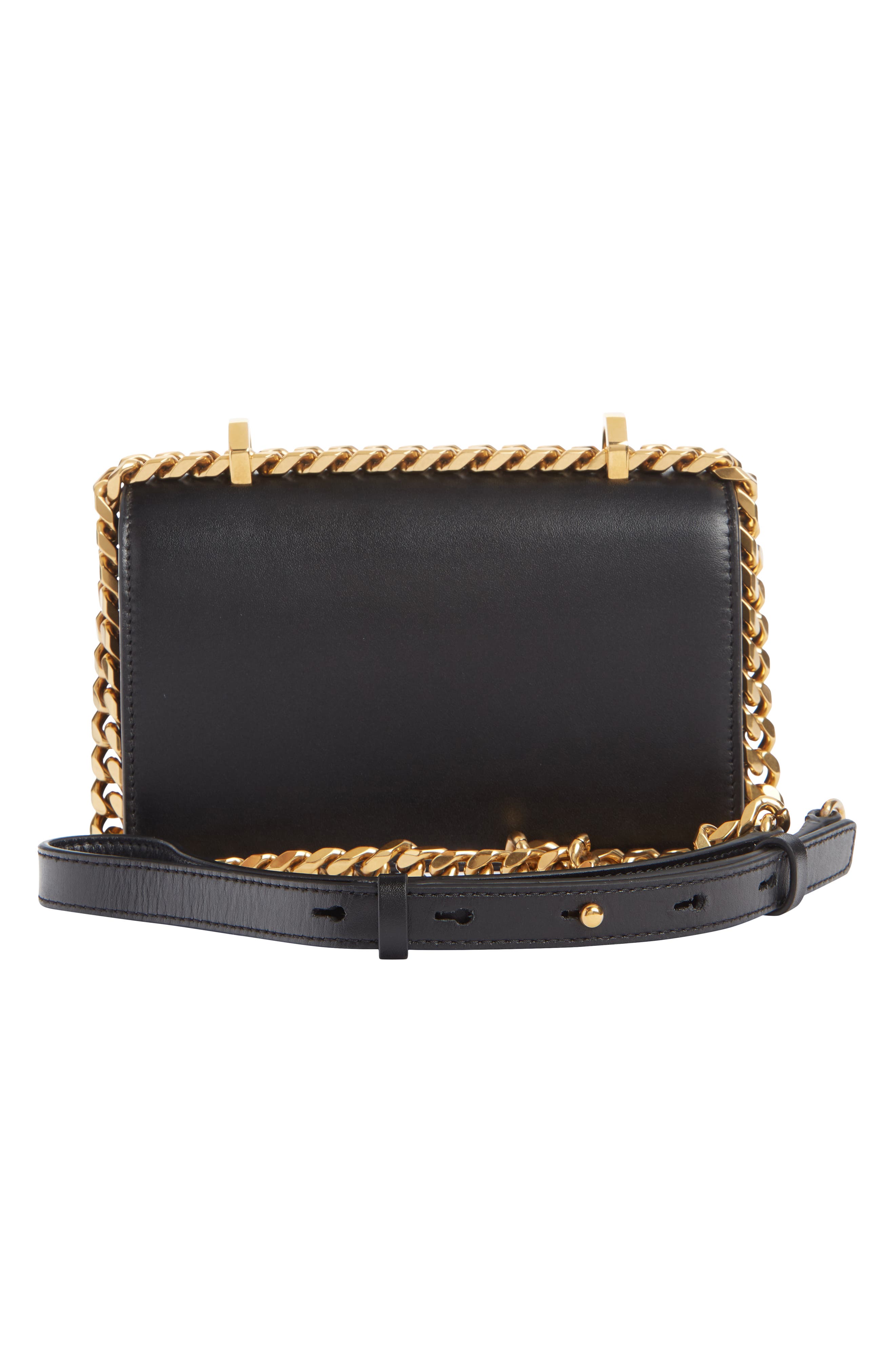 McQueen Alexander McQueen Mini Jewelled Knuckle Leather Crossbody Bag, Alternate, color, 