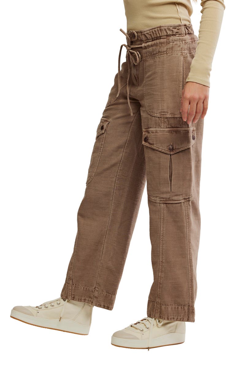 Free People Park Ave Cotton Cargo Pants, Alternate, color, Dusted Cocoa