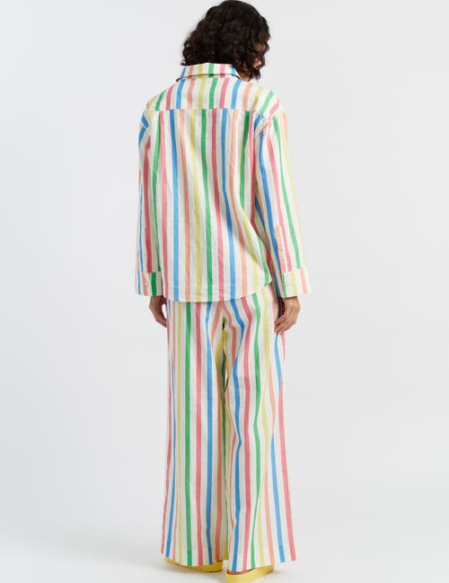Chinti & Parker Linen-cotton Snoopy Stripe Trousers In Cream