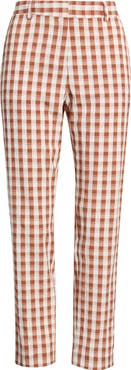 Tahari ASL Gingham Check Slim Leg Pants