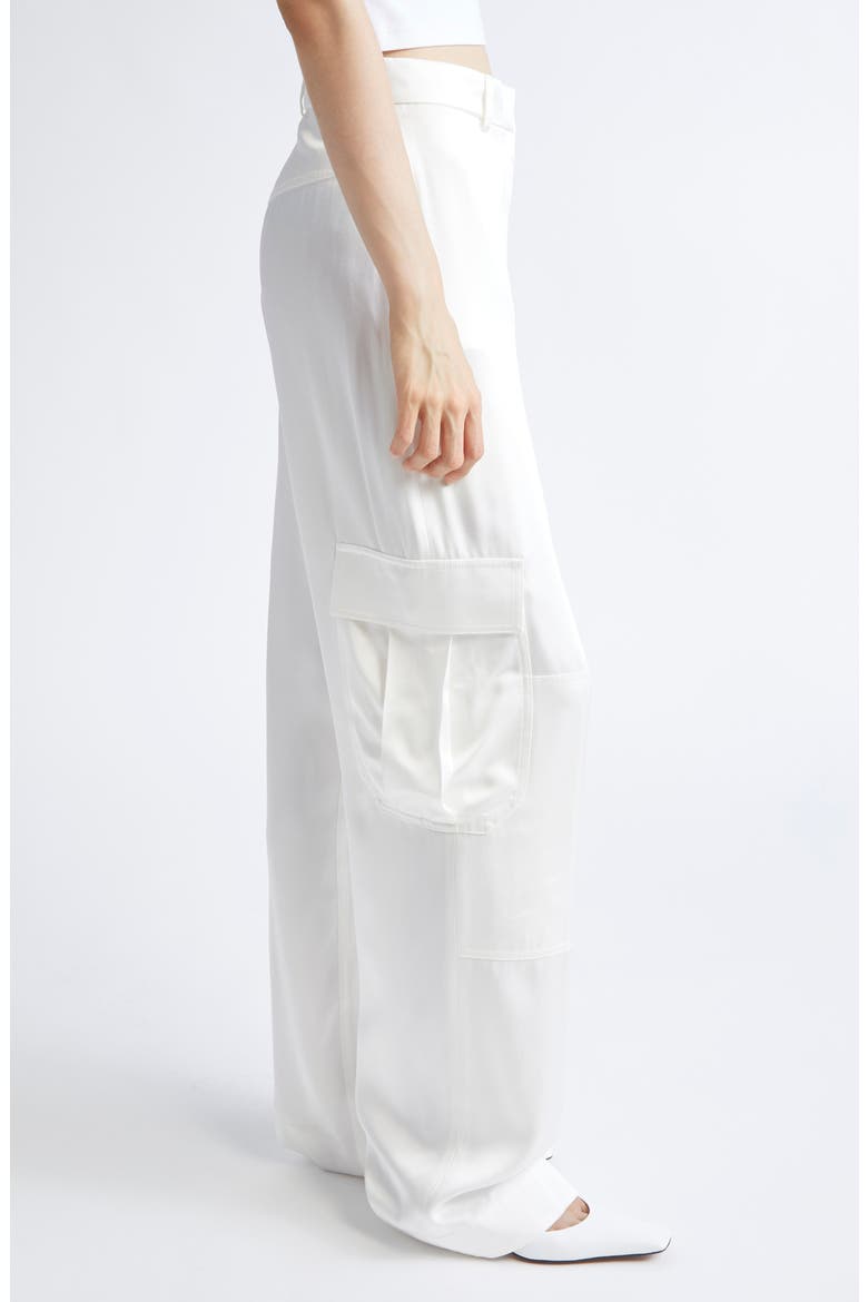 Satin Paneled Slouchy Cargo Pants, Alternate, color, 9200 - CREAM