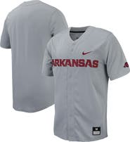 Nike Men's Nike Gray Arkansas Razorbacks Replica Full-Button Baseball Jersey