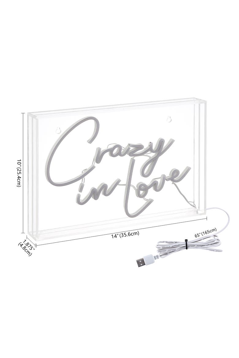 10" Contemporary Glam Acrylic Box USB Operated LED Neon Light, Alternate, color, Red