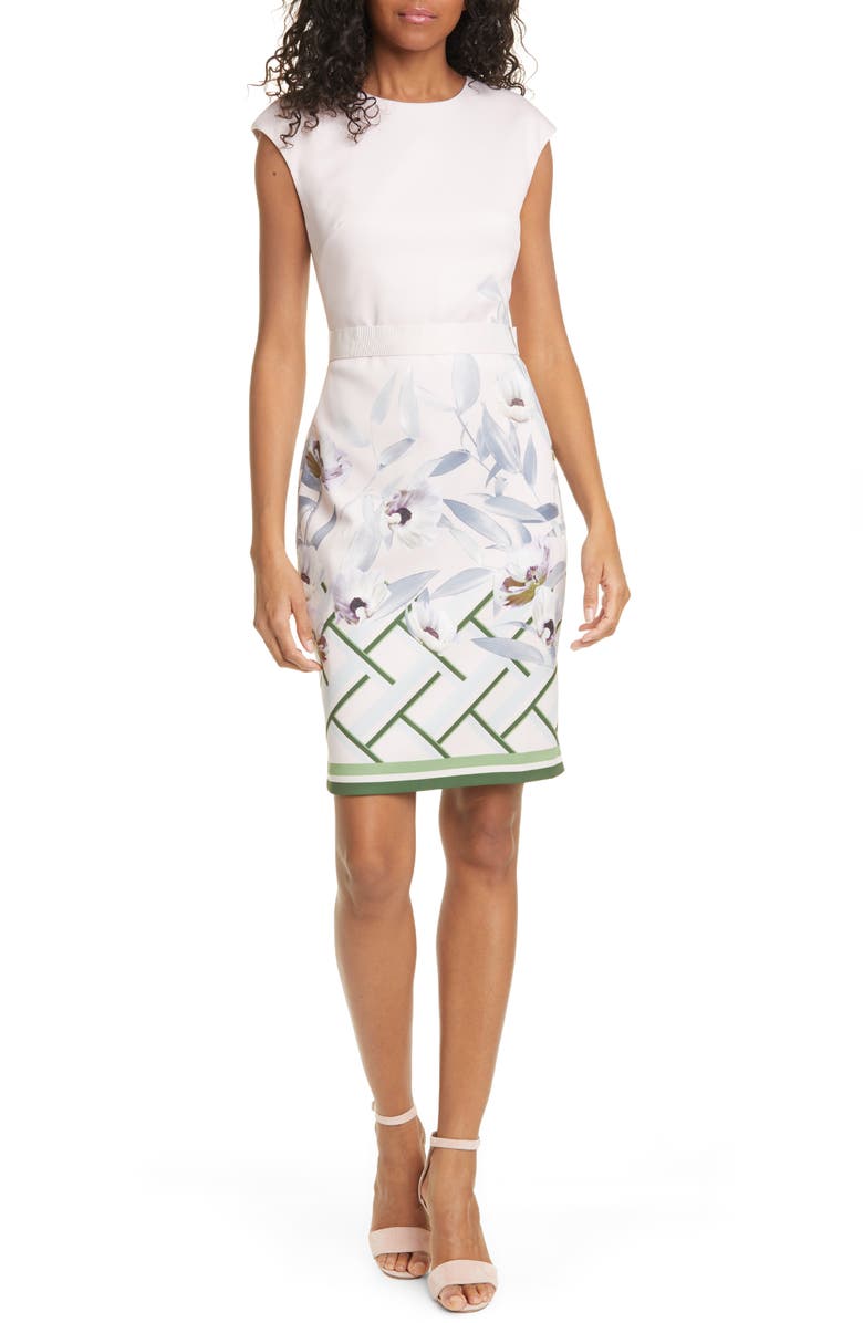 Ted Baker London Hailey Everglade Body-Con Dress, Main, color, 