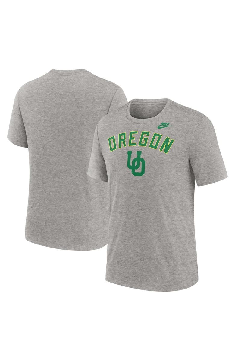 Nike Men's Nike Heather Gray Oregon Ducks Legacy Arch Tri-Blend T-Shirt, Main, color, Heather Gray