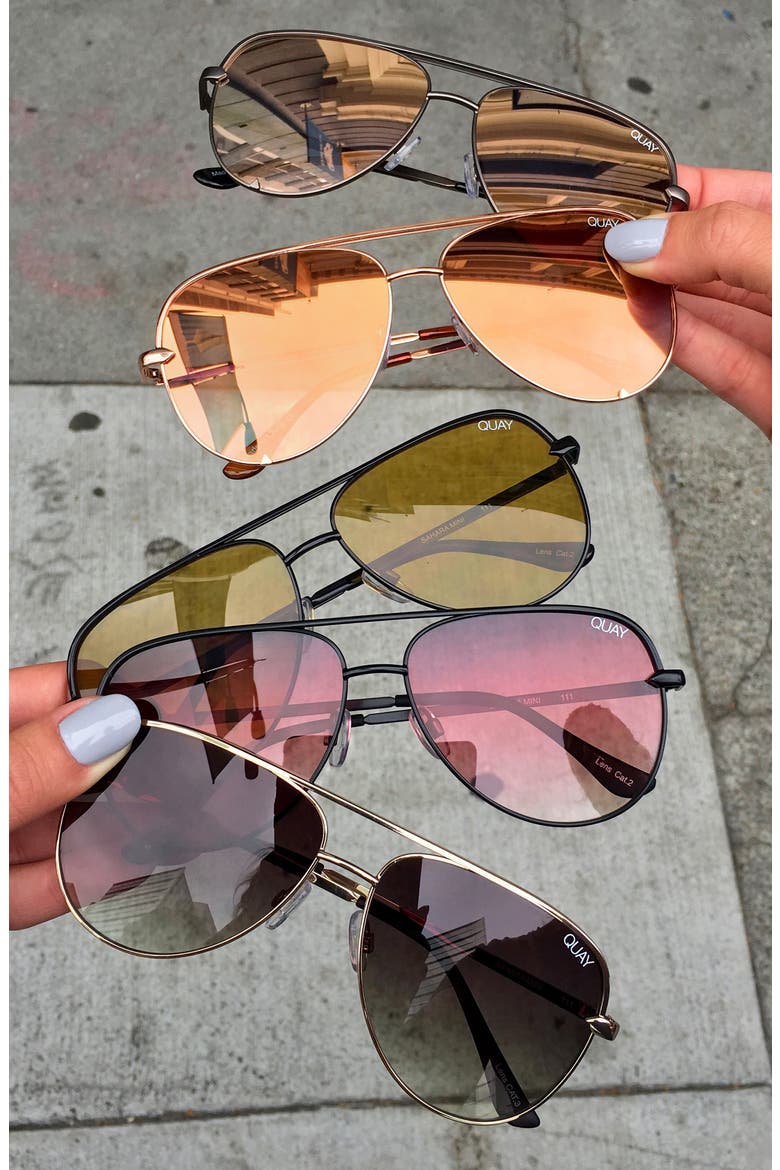 Australia x Desi Perkins Sahara Mini 52mm Aviator Sunglasses, Alternate, color, BLACK/ PURPLE FADE
