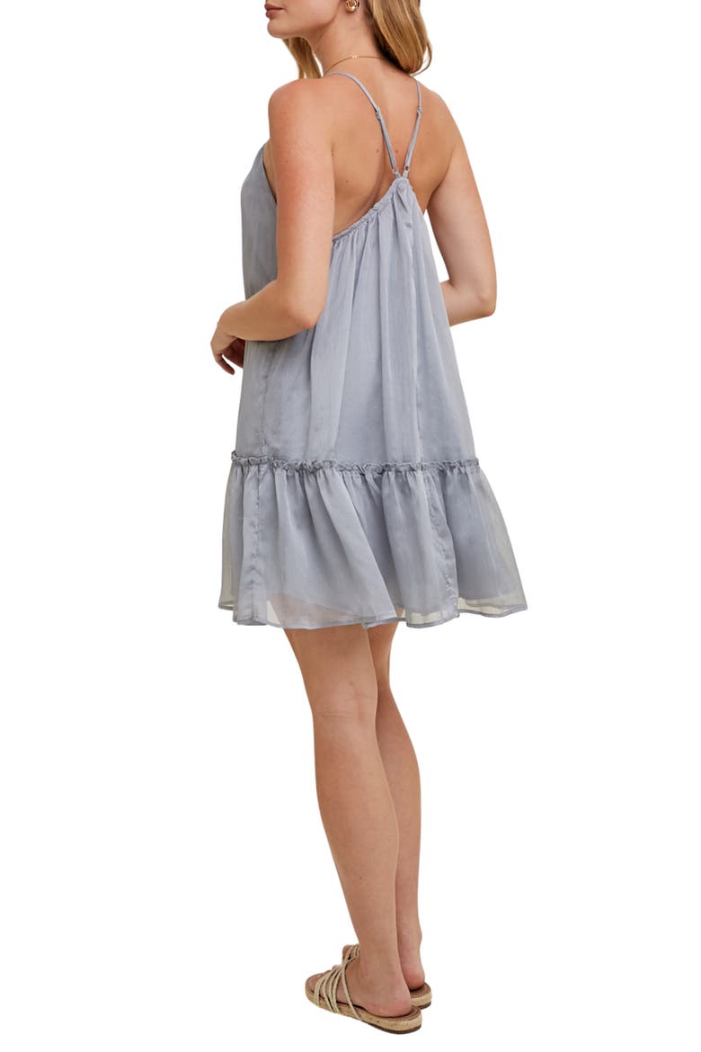 Chiffon Babydoll Minidress, Alternate, color, DOVE