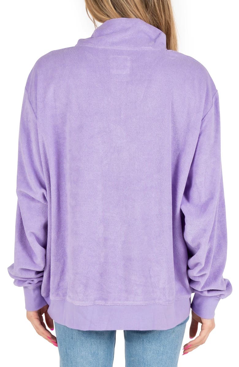 Ivory Ella Purple Verbena Quarter Zip Sweatshirt, Alternate, color, Purple Verbena
