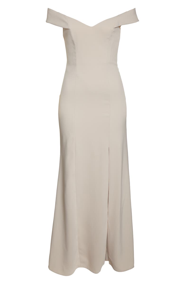 Dessy Collection Off the Shoulder Crossback Gown, Alternate, color,