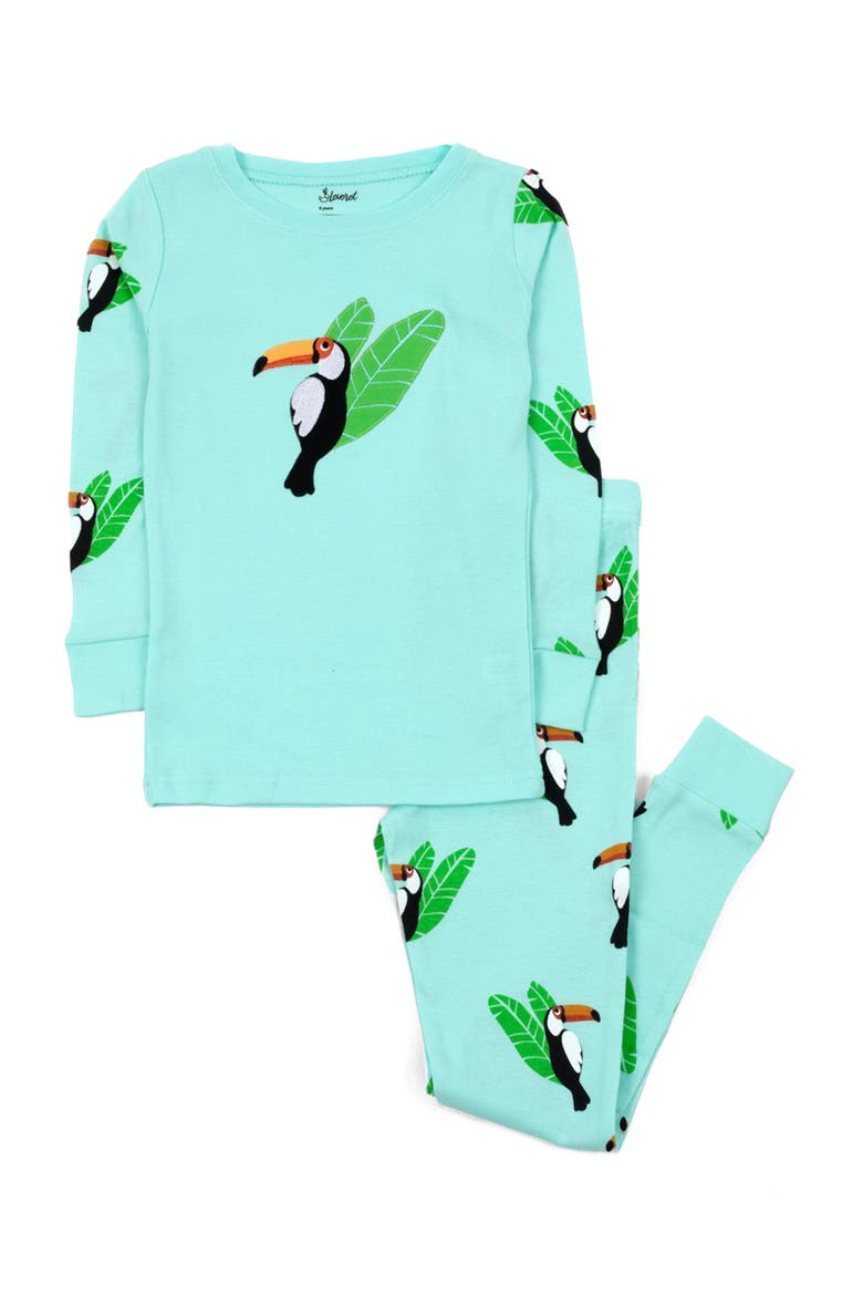 Kids Two-Piece Cotton Printed Matching Family Pajamas, Animal Friends, Main, color, Toucan Bird