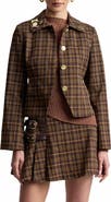 Avec Les Filles Plaid Slim Jacket