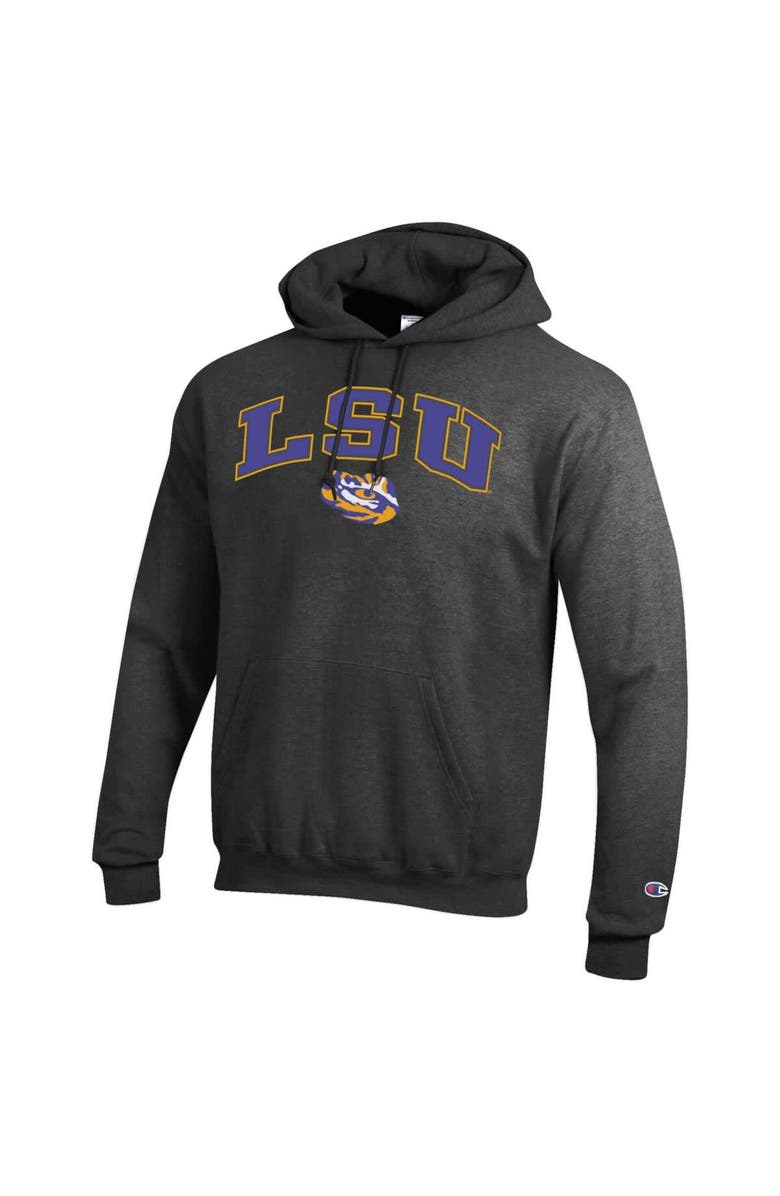 Champion Men's Champion Charcoal LSU Tigers Arch Over Logo Pullover Hoodie, Alternate, color, Charcoal