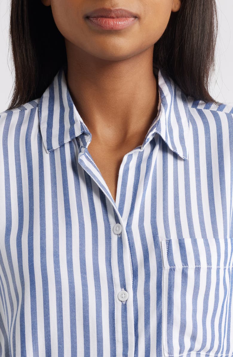 beachlunchlounge Murphy Stripe Button-Up Shirt, Alternate, color, Starry Night