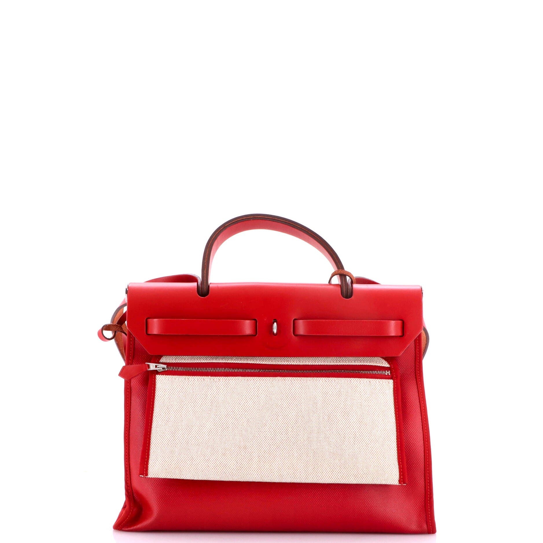 Herbag Zip Berline Vache Canvas and Leather 31, Alternate, color, Red