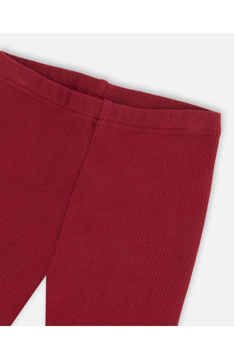 Deux par Deux Girl's Rib Leggings Burgundy, Alternate, color, 