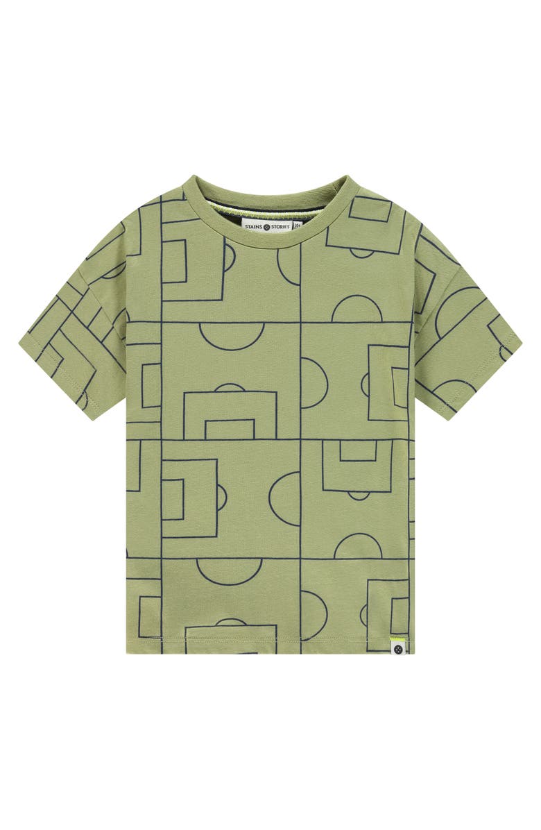 Stains and Stories by Babyface Soccer Field Short Sleeve T-Shirt, Main, color, Grass