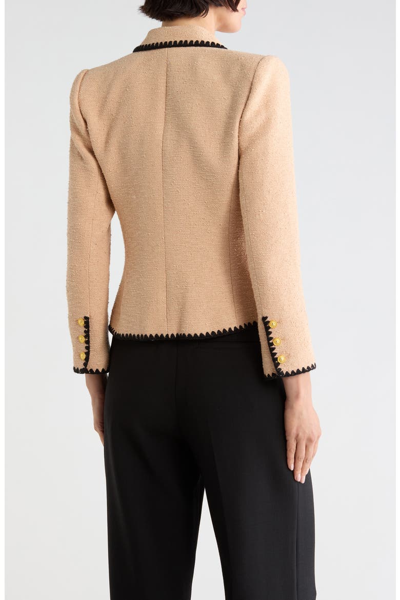 Wylla Structured Blazer, Alternate, color, CAPPUCCINO/ BLACK