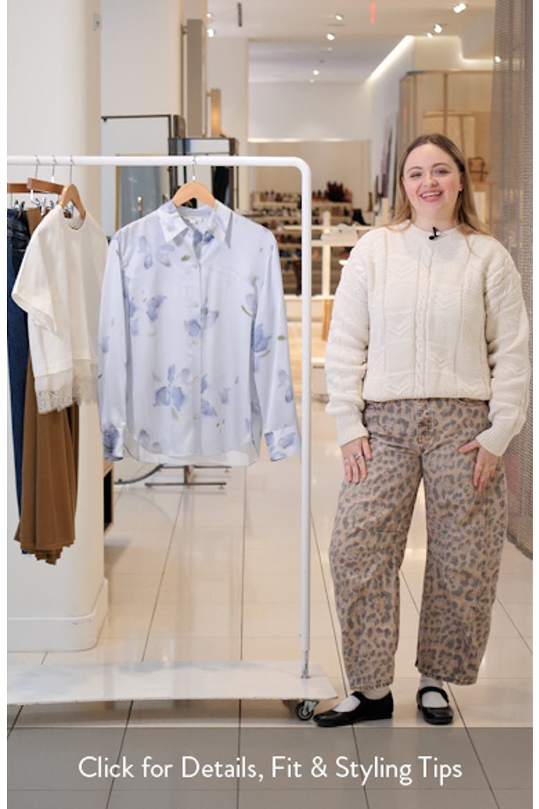 Petal Blur Floral Silk Button-Up Shirt video