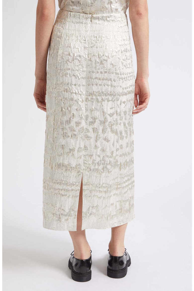 Alina Textured Silk Blend Skirt, Alternate, color, SILVER