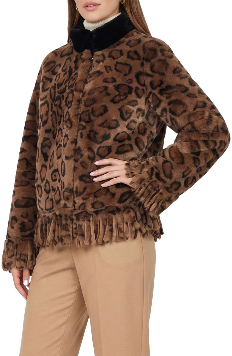 GORSKI Genuine Shearling Jacket With Fringes, Alternate, color, Lprd/Black