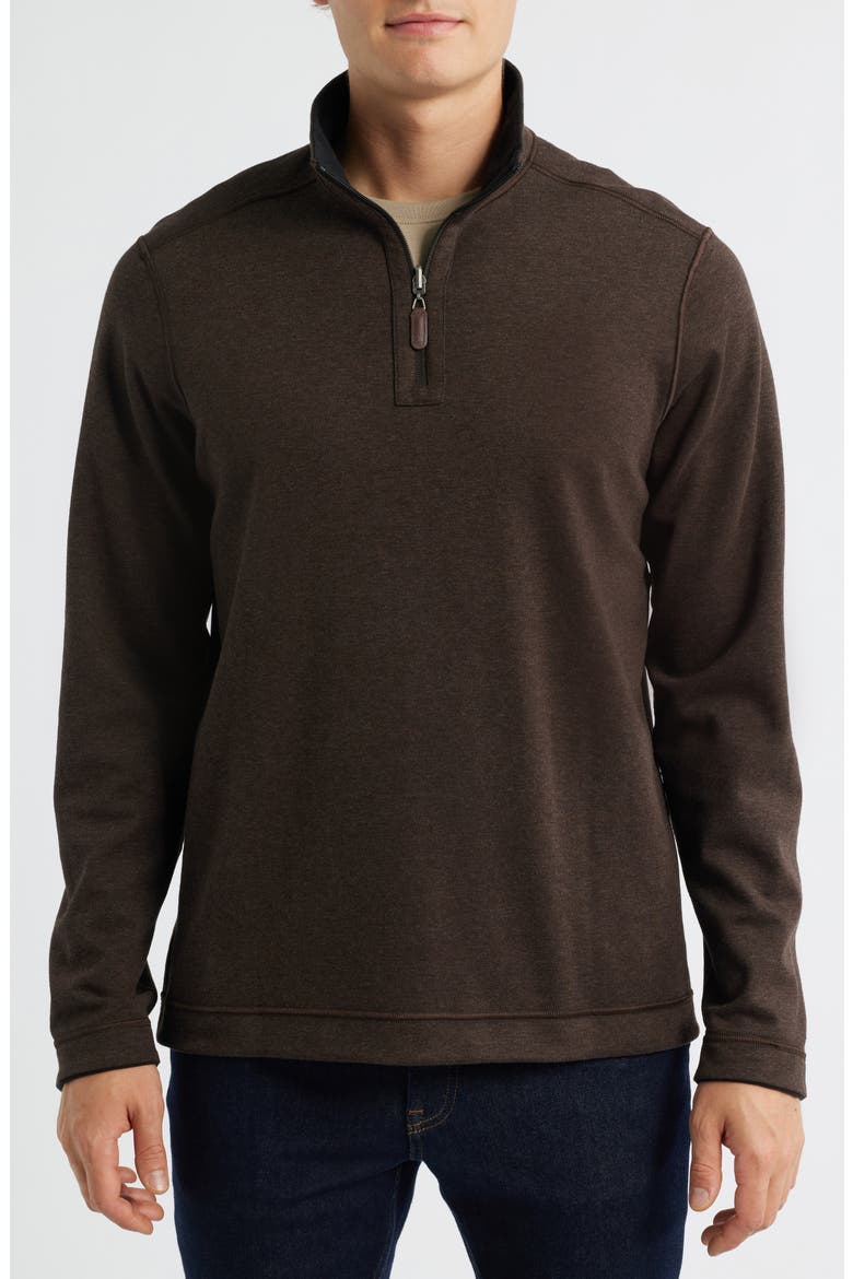 Icon Reversible Quarter Zip, Alternate, color, CHARCOAL/ BROWN