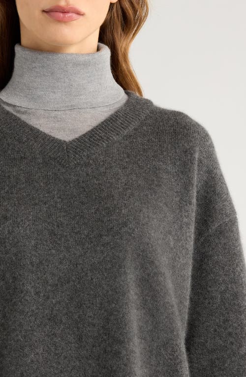 Staud Doris Layered Look Cashmere Sweater In Gray